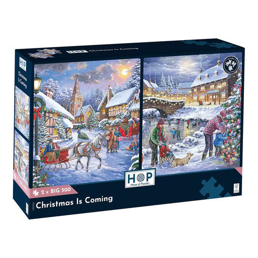 House of Puzzles 2 x BIG 500 Piece Puzzles - Christmas is Coming
