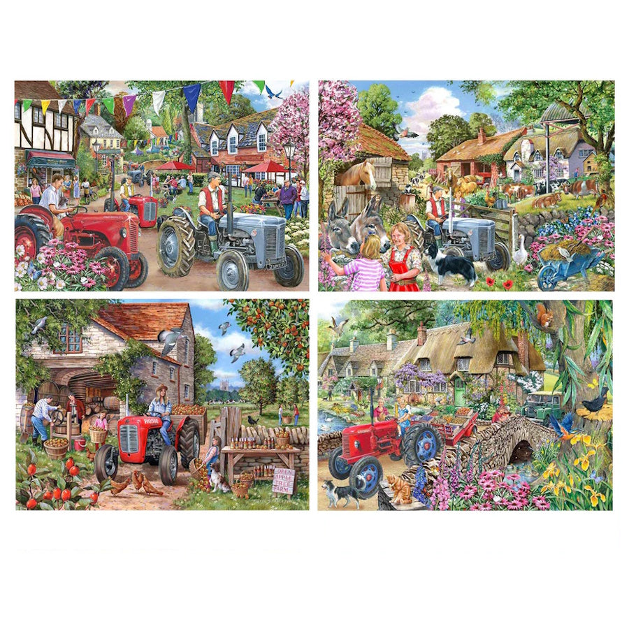 House of Puzzles 4 x BIG 250 Piece Puzzles - Farmer's Friends