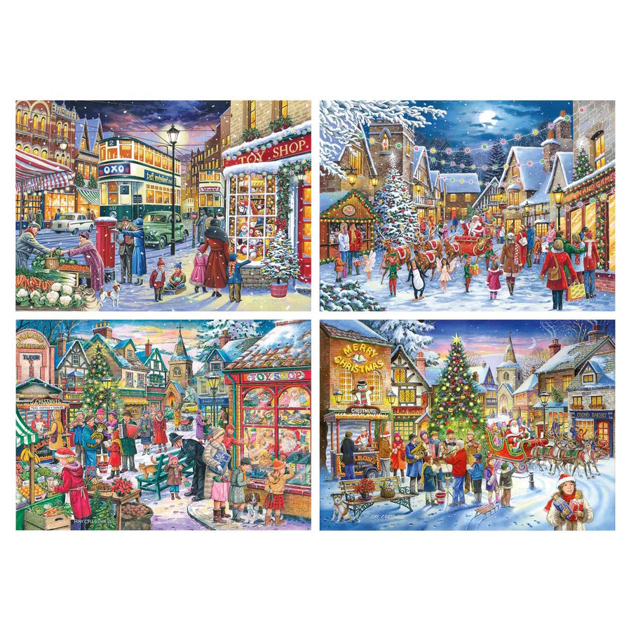 House of Puzzles 4 x 500 Piece Puzzles - Christmas Shopping