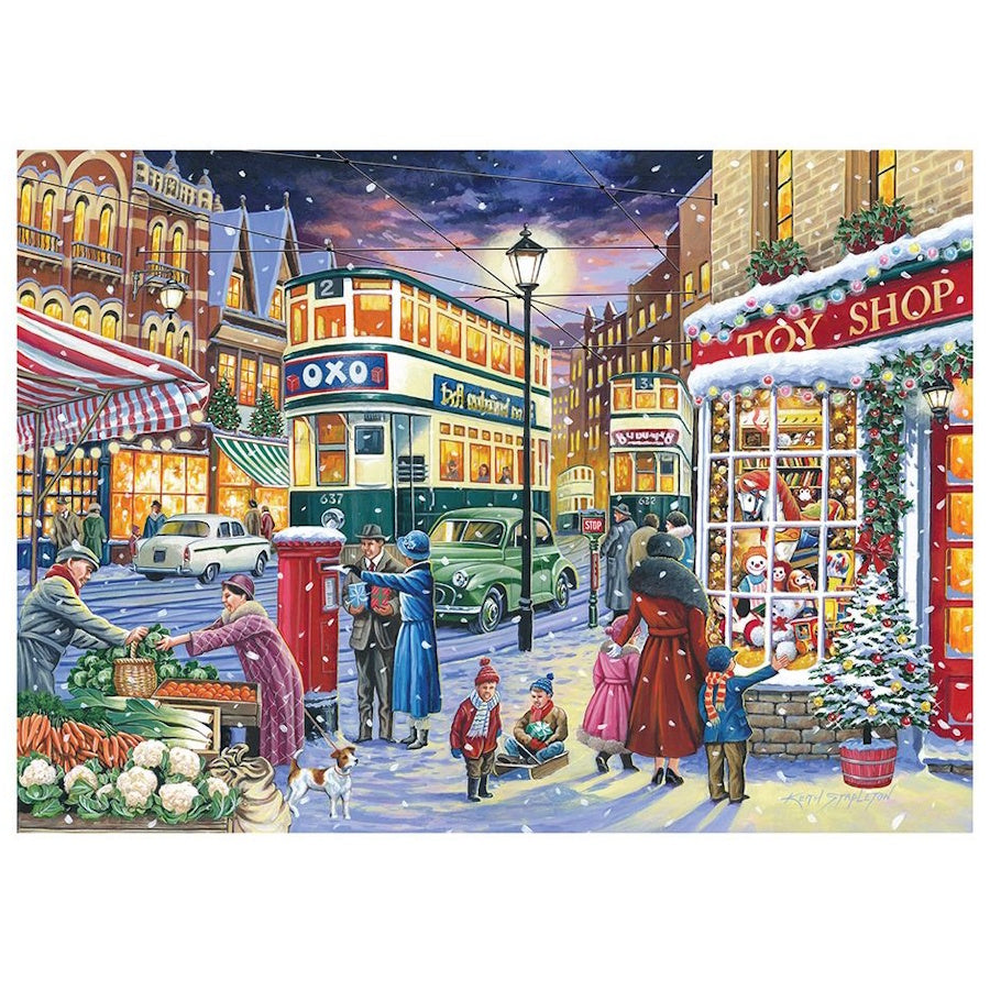 House of Puzzles 4 x 500 Piece Puzzles - Christmas Shopping