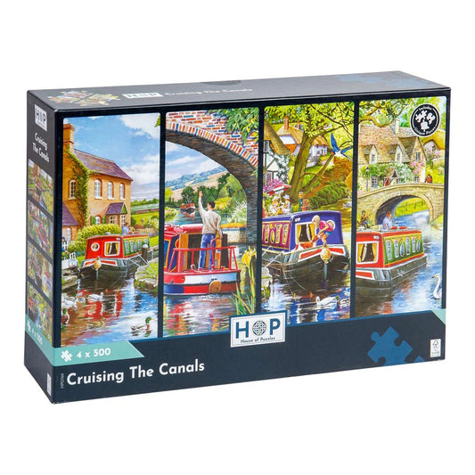 House of Puzzles 4 x 500 Piece Puzzles - Cruising the Canals