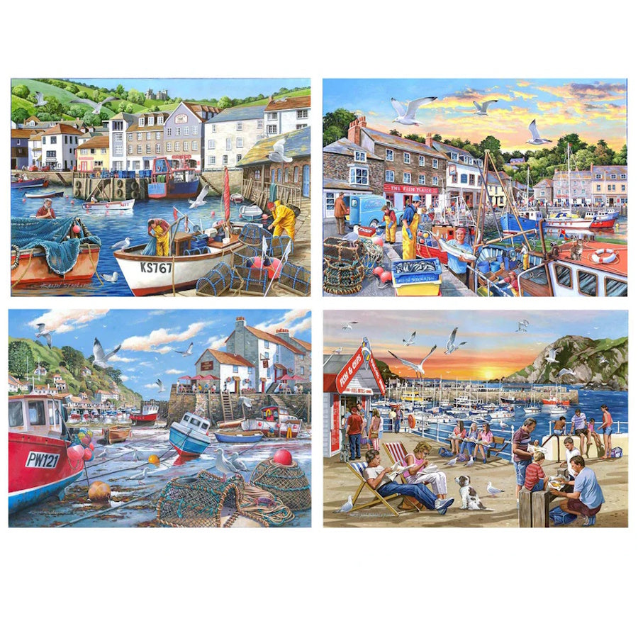 House of Puzzles 4 x 500 Piece Puzzles - Days at the Dock