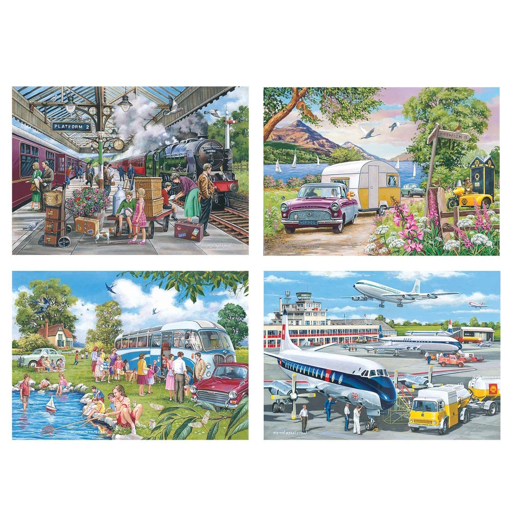 House of Puzzles 4 x 500 Piece Puzzles - Going Places