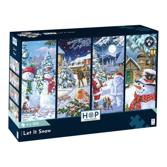 House of Puzzles 4 x 500 Piece Puzzles - Let it Snow