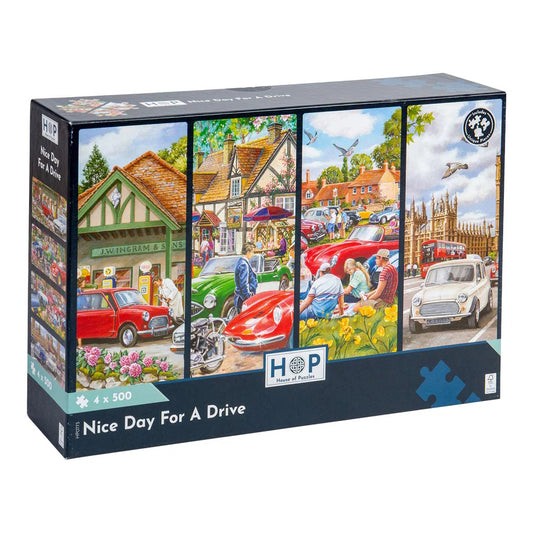 House of Puzzles 4 x 500 Piece Puzzles - Nice Day for a Drive