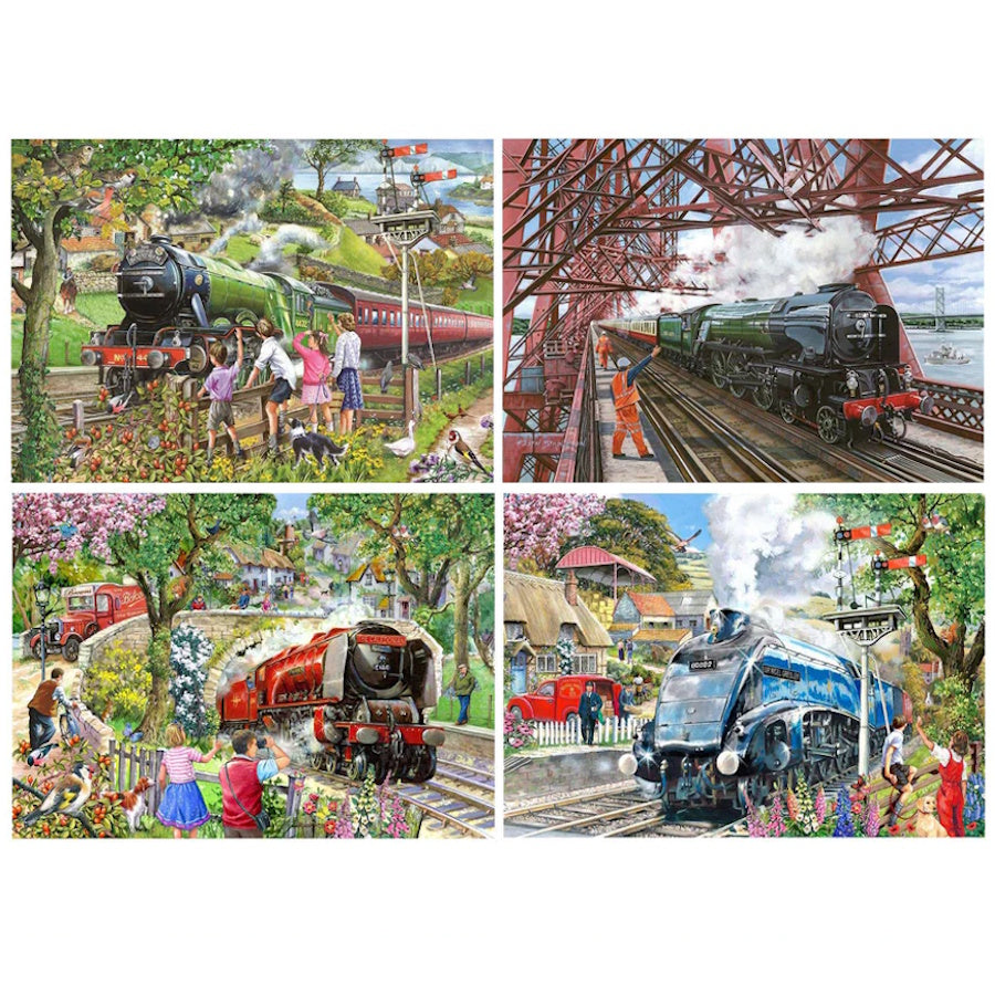 House of Puzzles 4 x 500 Piece Puzzles - Steaming Along