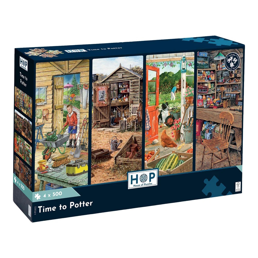 House of Puzzles 4 x 500 Piece Puzzles - Time to Potter