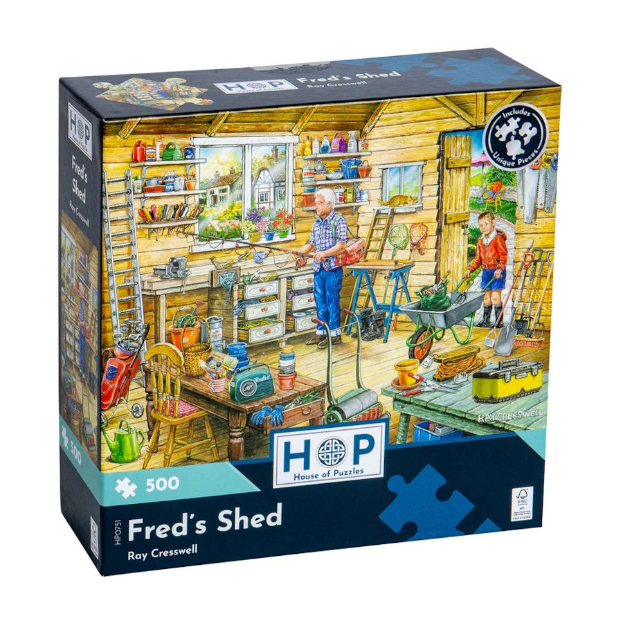 House of Puzzles 500 Piece Puzzle - Fred's Shed