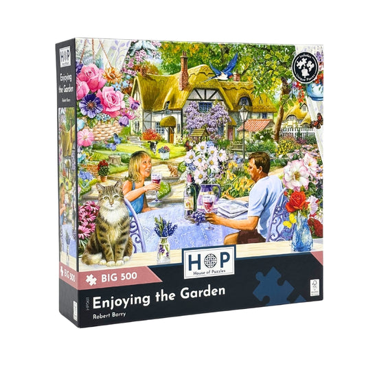 House of Puzzles BIG 500 Piece Puzzle - Enjoying the Garden