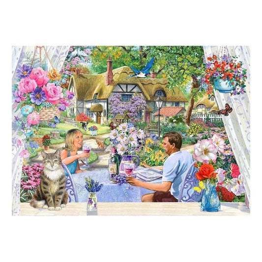 House of Puzzles BIG 500 Piece Puzzle - Enjoying the Garden