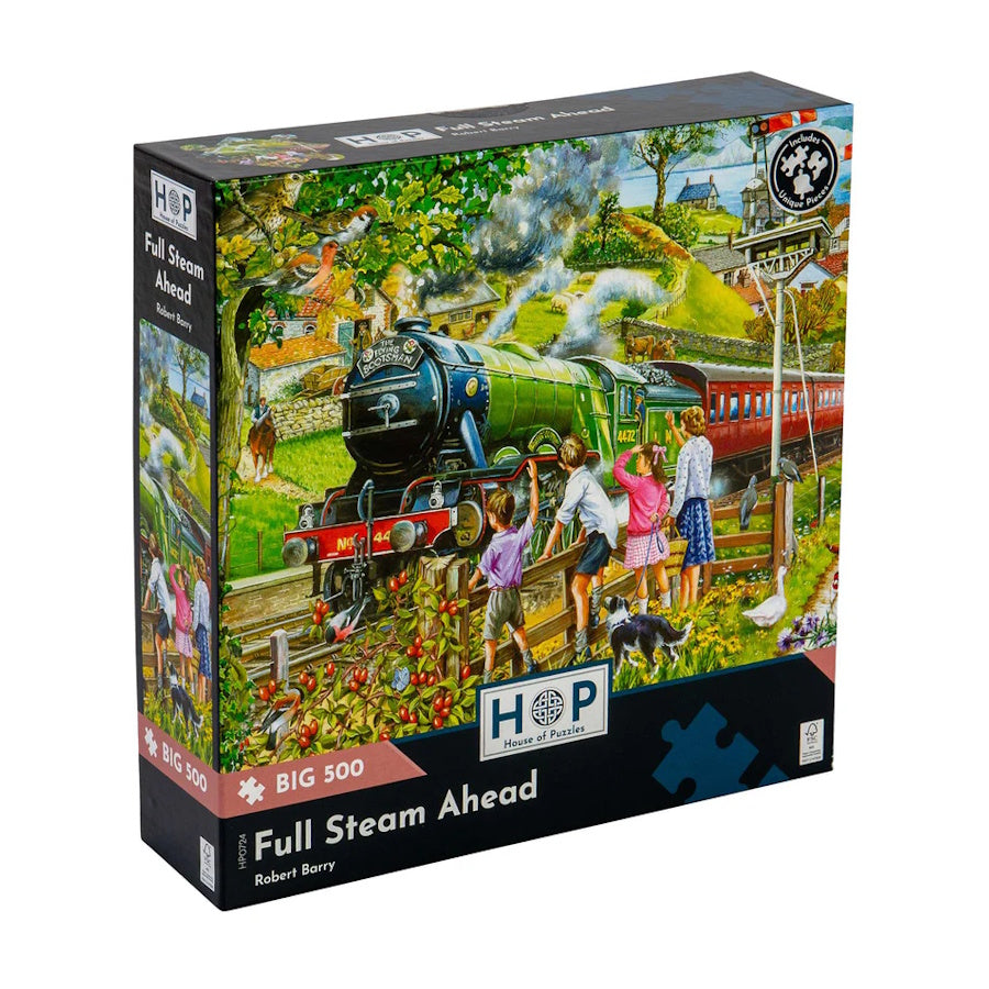 House of Puzzles BIG 500 Piece Puzzle - Full Steam Ahead