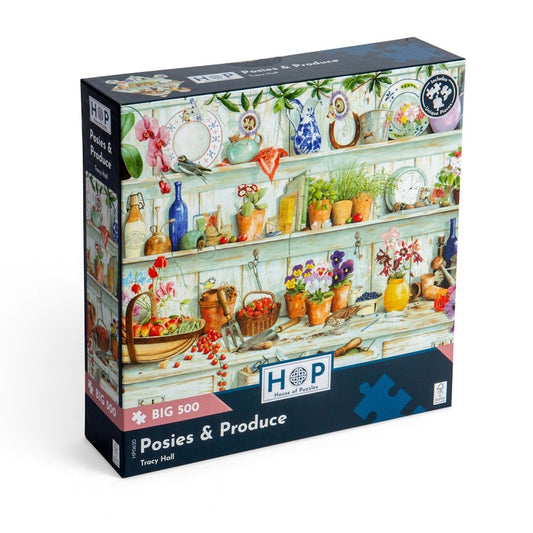 House of Puzzles BIG 500 Piece Puzzle - Posies & Produce
