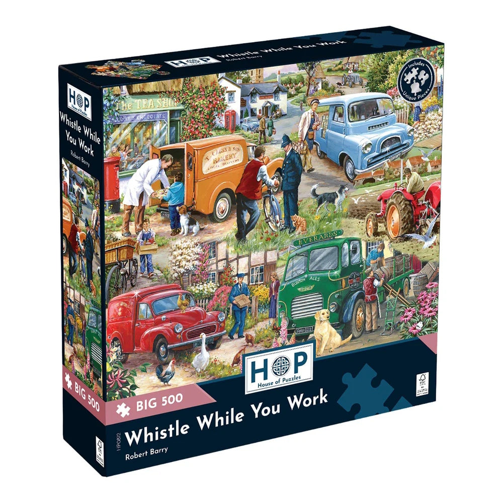 House of Puzzles BIG 500 Piece Puzzle - Whistle While You Work