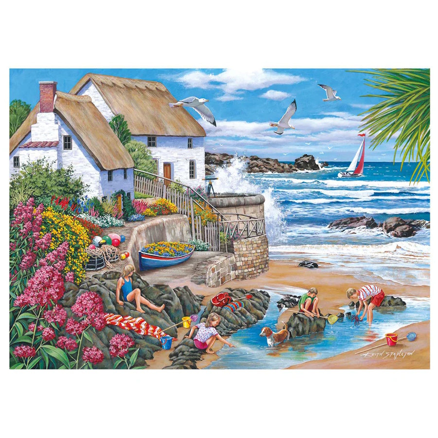 House of Puzzles BIG 500 Piece Puzzle - Seaspray Cottages