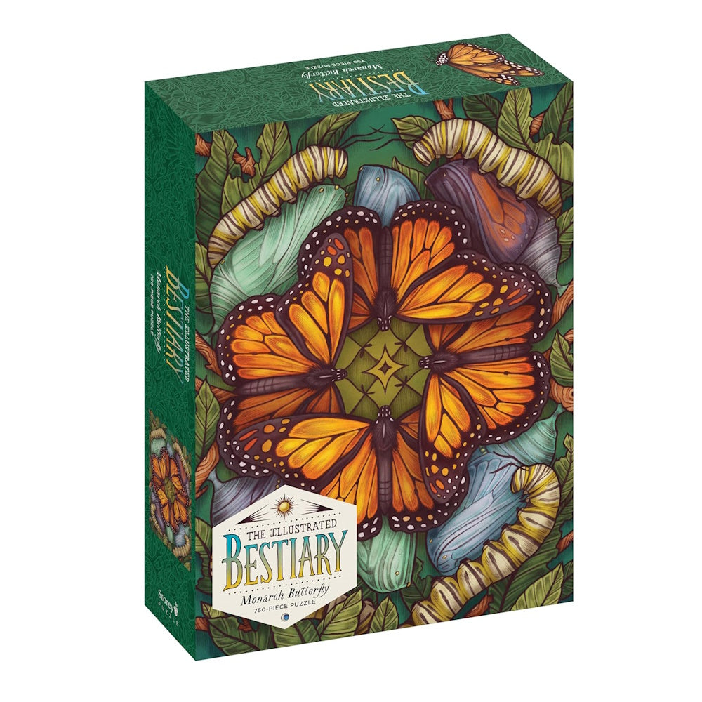 The Illustrated Bestiary 750 Piece Puzzle - Monarch Butterfly