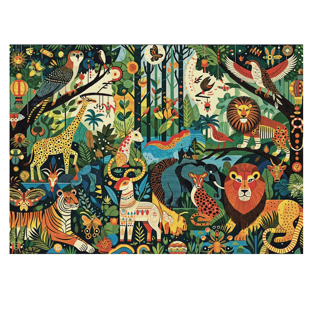 JaCaRou 1000 Piece Puzzle - Bright Jungle Vibes