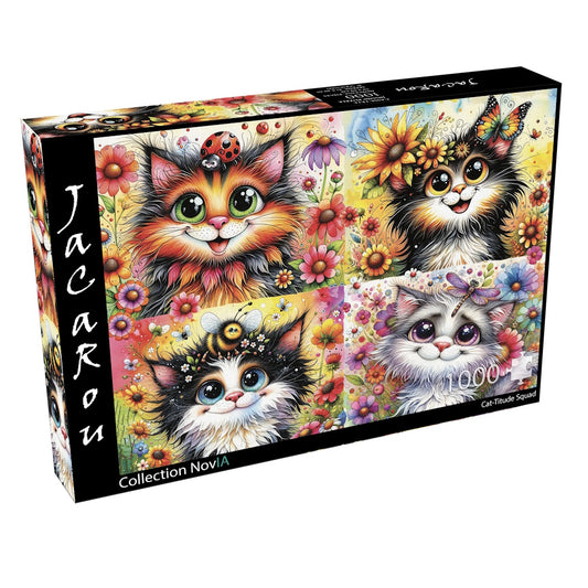 JaCaRou 1000 Piece Puzzle - Cat-Titude Squad