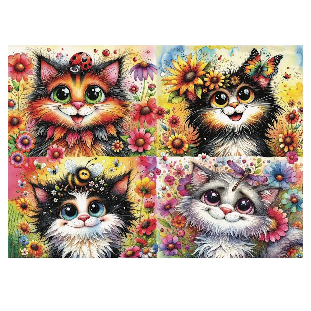 JaCaRou 1000 Piece Puzzle - Cat-Titude Squad