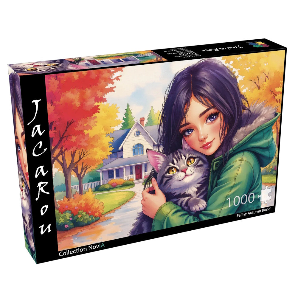 JaCaRou 1000 Piece Puzzle - Feline Autumn Bond