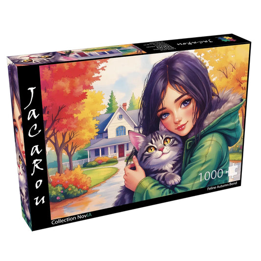 JaCaRou 1000 Piece Puzzle - Feline Autumn Bond