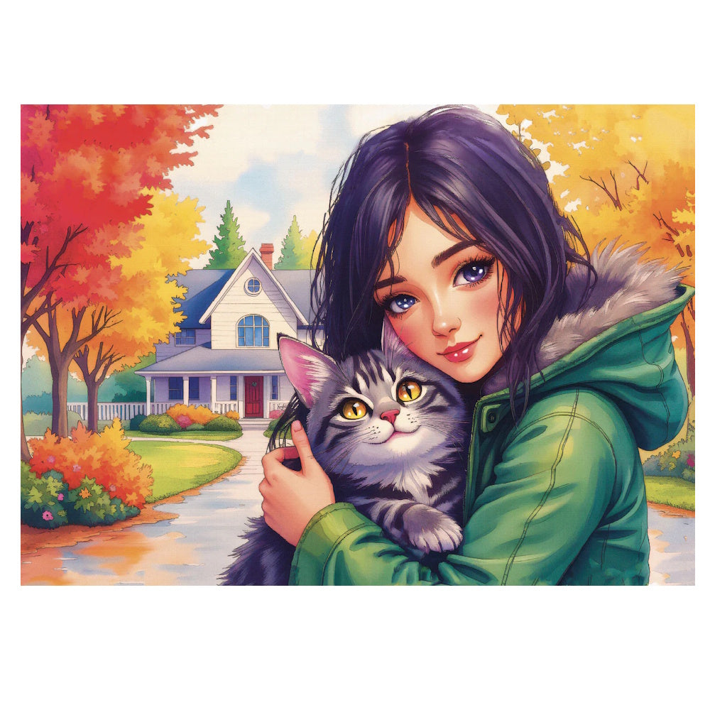 JaCaRou 1000 Piece Puzzle - Feline Autumn Bond