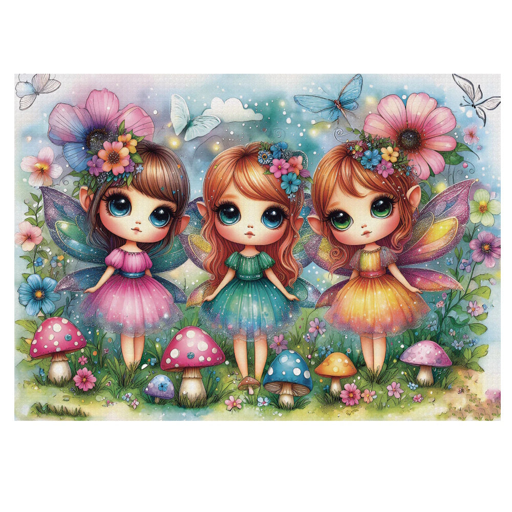 JaCaRou 1000 Piece Puzzle - Garden Fairy Trio