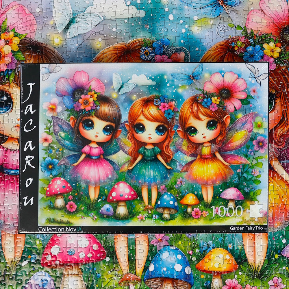 JaCaRou 1000 Piece Puzzle - Garden Fairy Trio