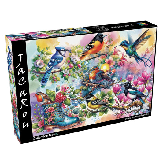 JaCaRou 1000 Piece Puzzle - Lovely Feathered Beauties