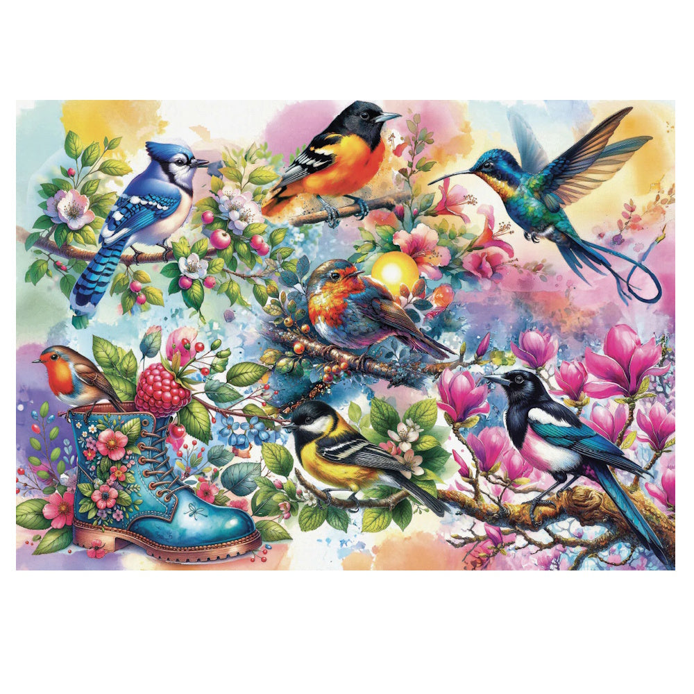 JaCaRou 1000 Piece Puzzle - Lovely Feathered Beauties