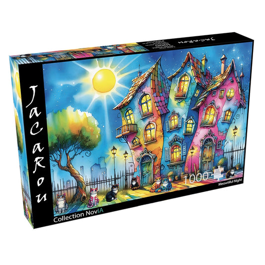 JaCaRou 1000 Piece Puzzle - Meowtiful Night