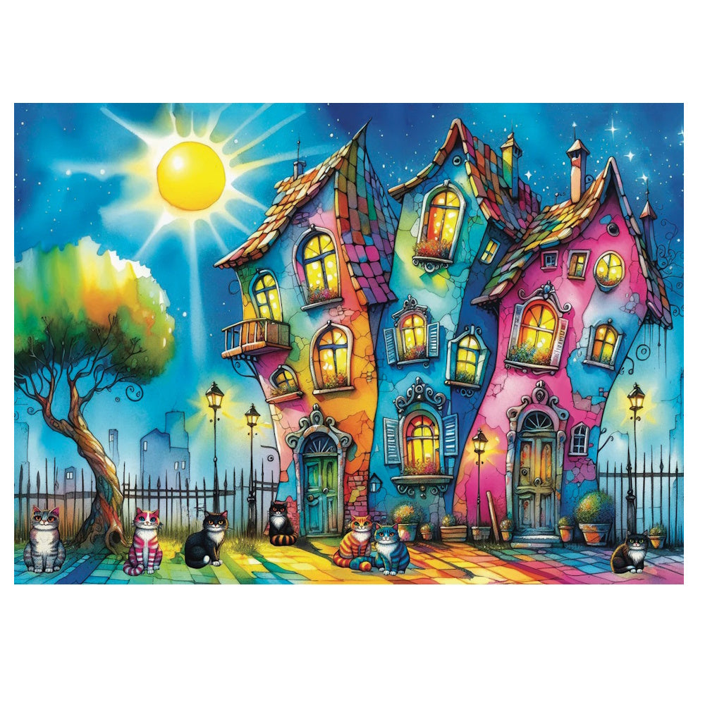 JaCaRou 1000 Piece Puzzle - Meowtiful Night