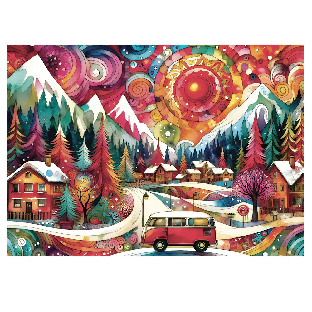 JaCaRou 1000 Piece Puzzle - Mountains Meet Motion