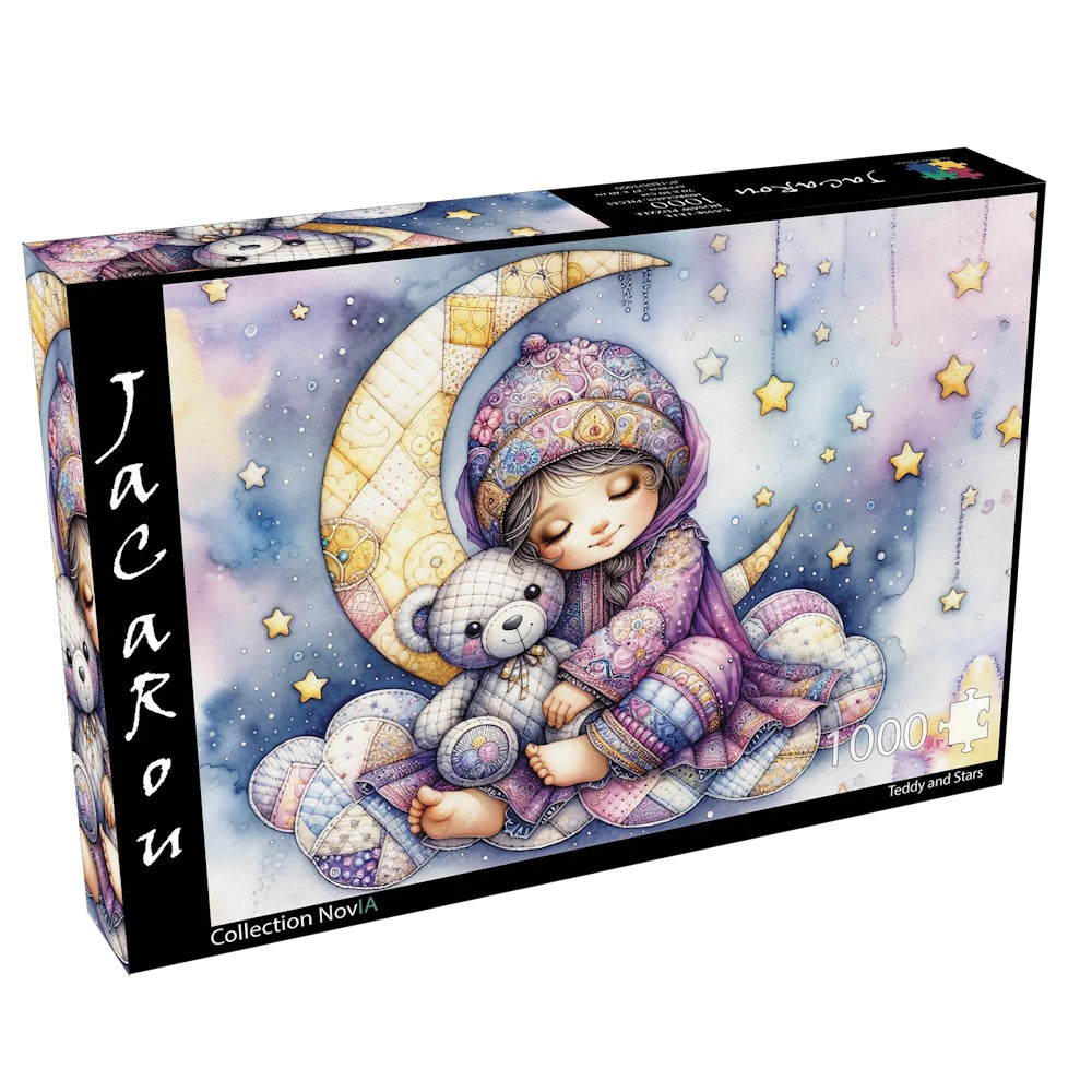JaCaRou 1000 Piece Puzzle - Teddy and Stars
