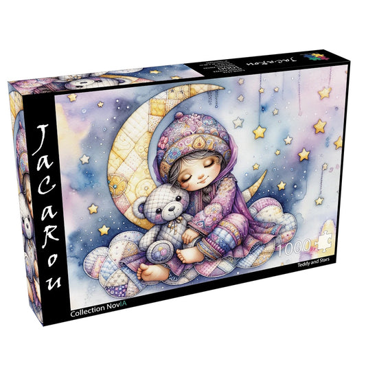 JaCaRou 1000 Piece Puzzle - Teddy and Stars