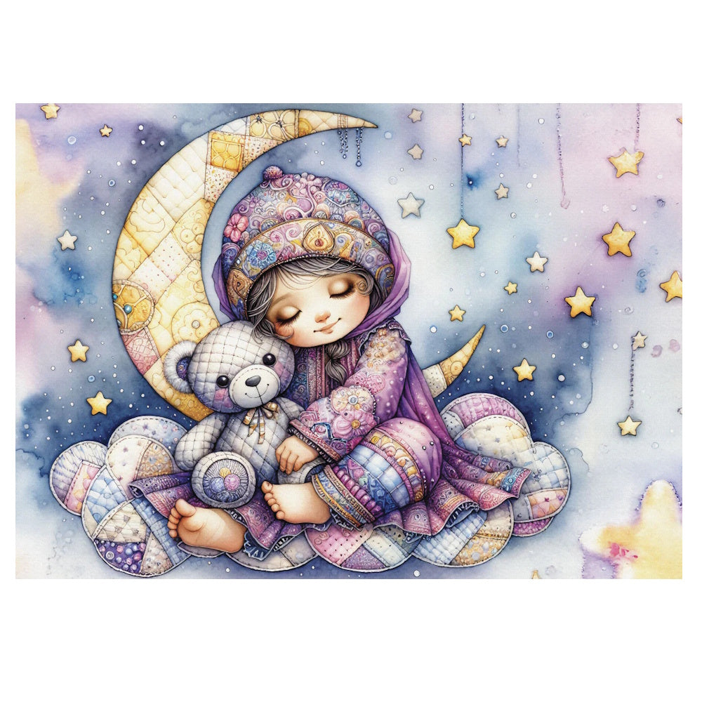 JaCaRou 1000 Piece Puzzle - Teddy and Stars