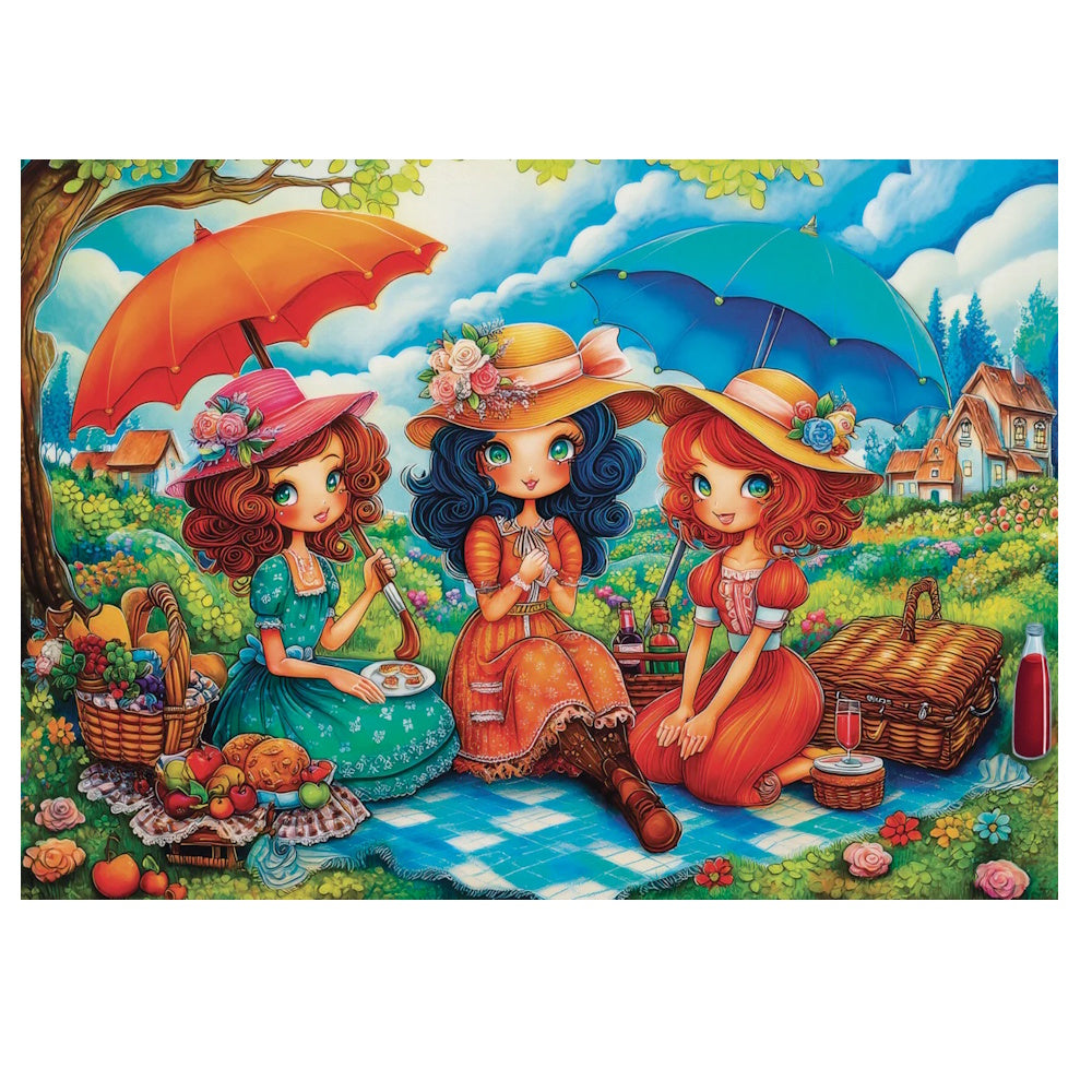 JaCaRou 1000 Piece Puzzle - Three Picnic Friends