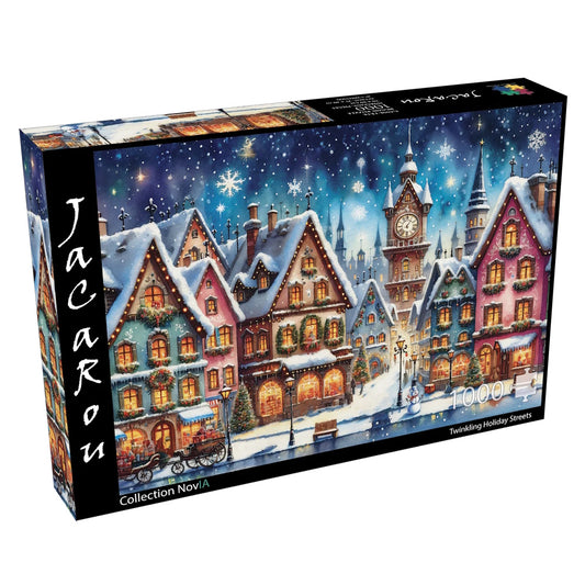 JaCaRou 1000 Piece Puzzle - Twinkling Holiday Streets