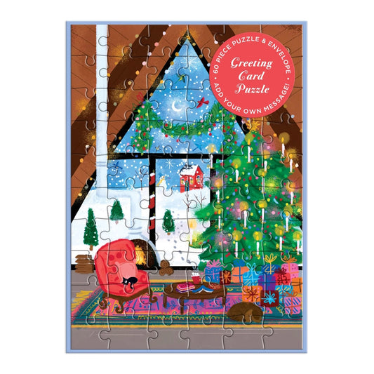 Joy Laforme Cosy Cabin Christmas Greeting Card Puzzle