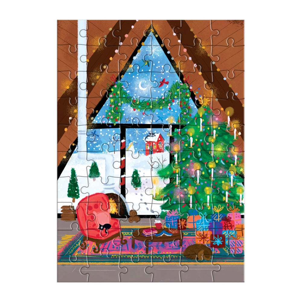 Joy Laforme Cosy Cabin Christmas Greeting Card Puzzle