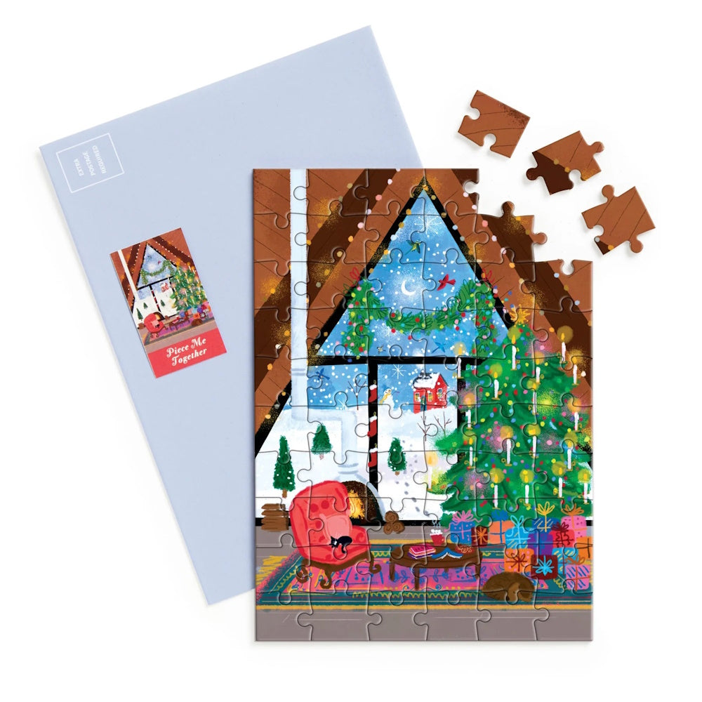 Joy Laforme Cosy Cabin Christmas Greeting Card Puzzle