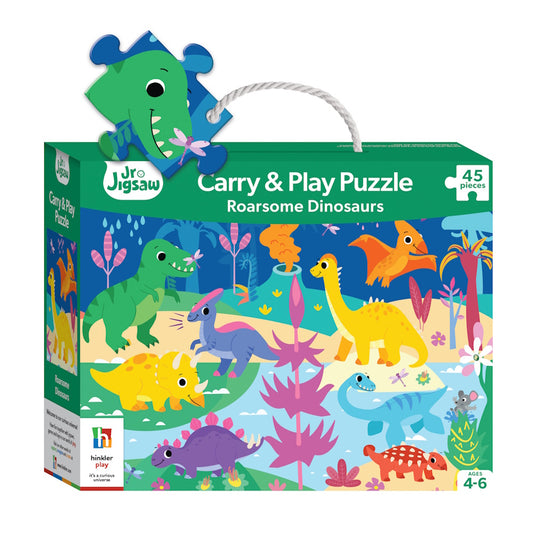 Jr Jigsaw 45 Piece Carry & Play Jigsaw Puzzle - Roarsome Dinosaurs