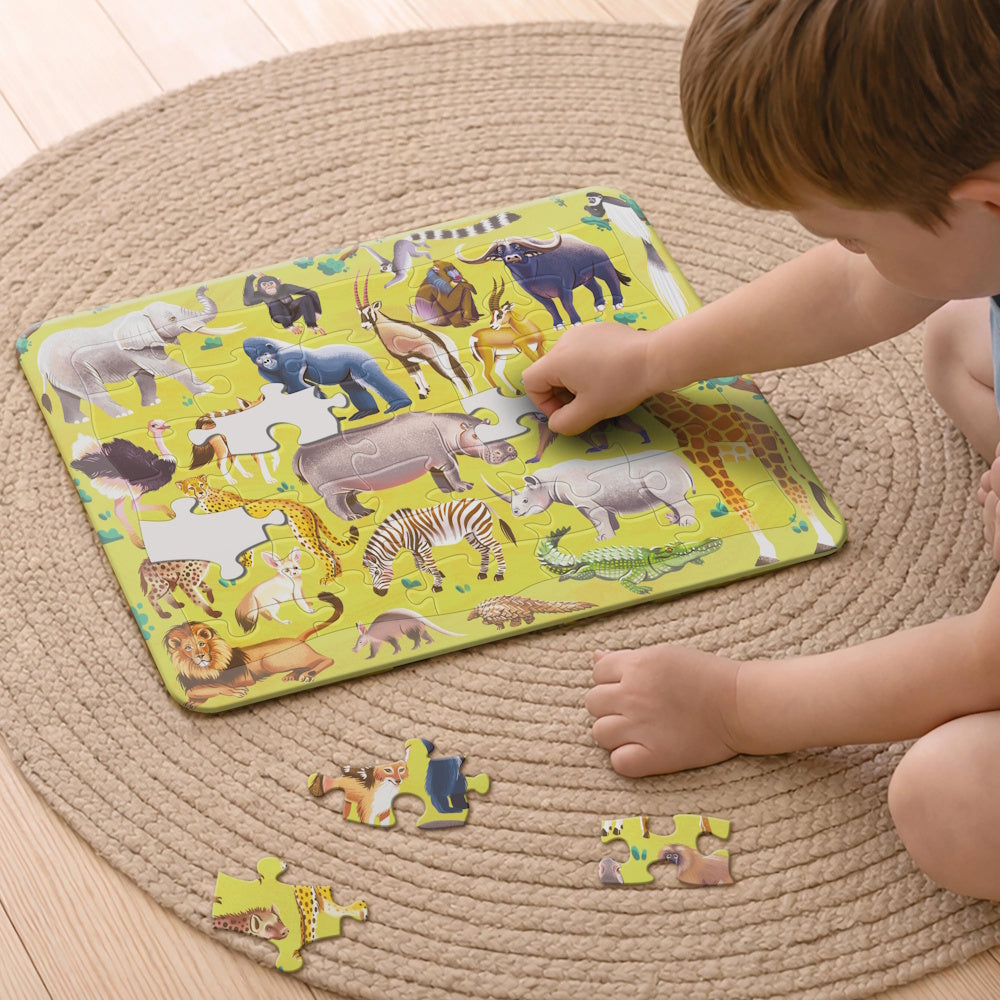 Jr Jigsaw 3 in 1 Frame Tray Puzzles - Animals
