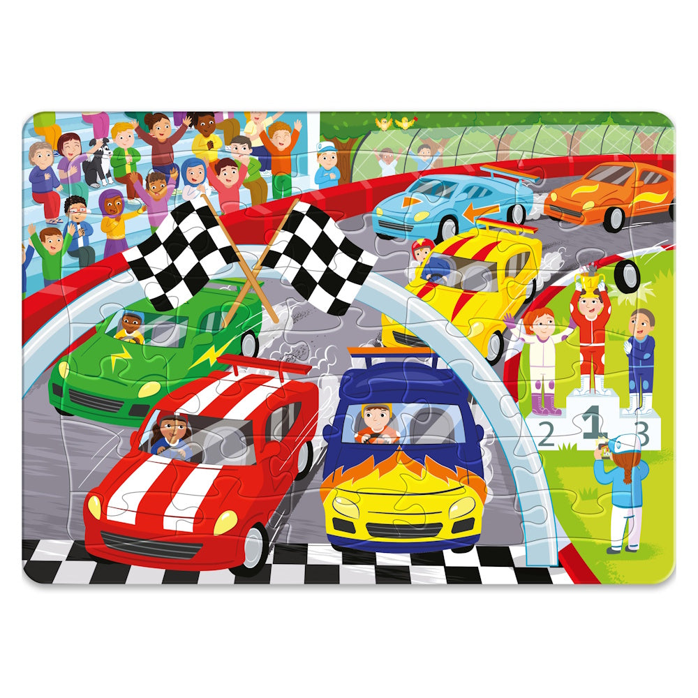 Jr Jigsaw 3 in 1 Frame Tray Puzzles - Vehicles