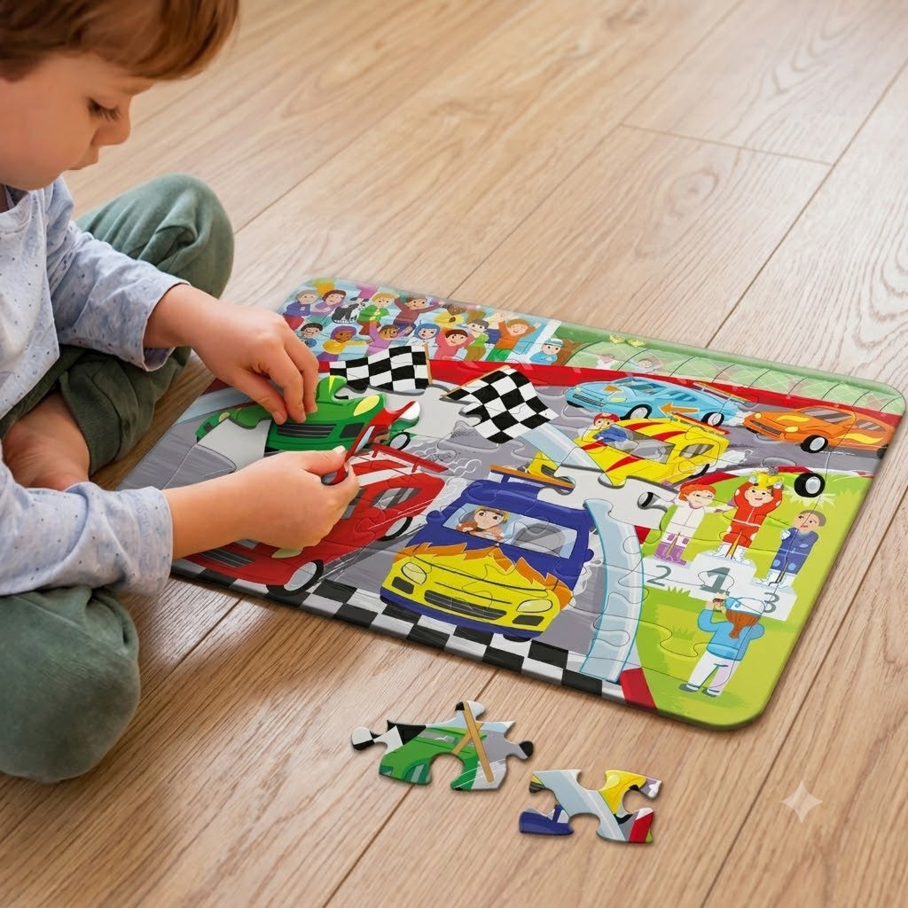 Jr Jigsaw 3 in 1 Frame Tray Puzzles - Vehicles