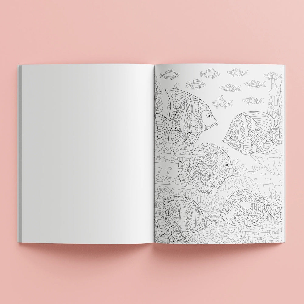 Kaleidoscope Colouring Poster Art - Ocean Splash
