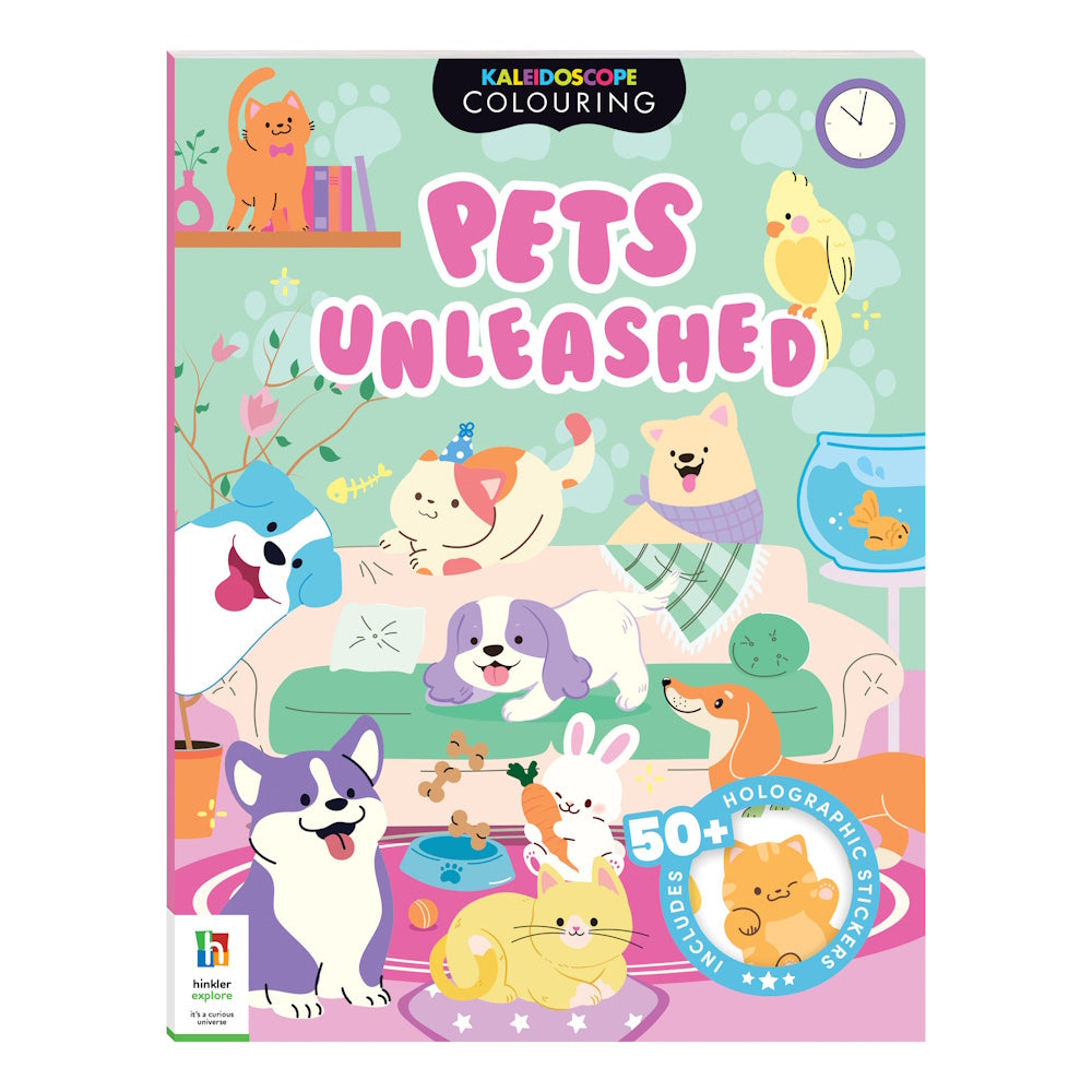 Kaleidoscope Colouring with Holographic Stickers - Pets Unleashed