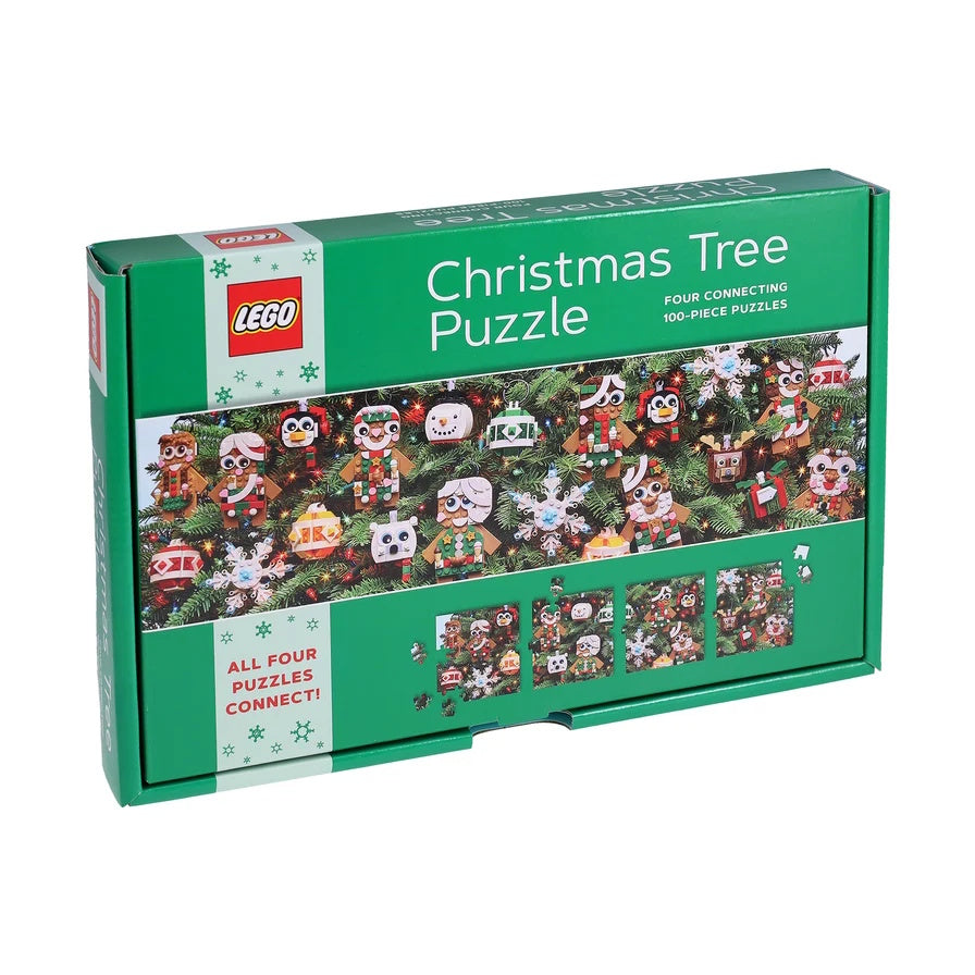 LEGO Christmas Tree Puzzle - Four Connecting 100 Piece Puzzles
