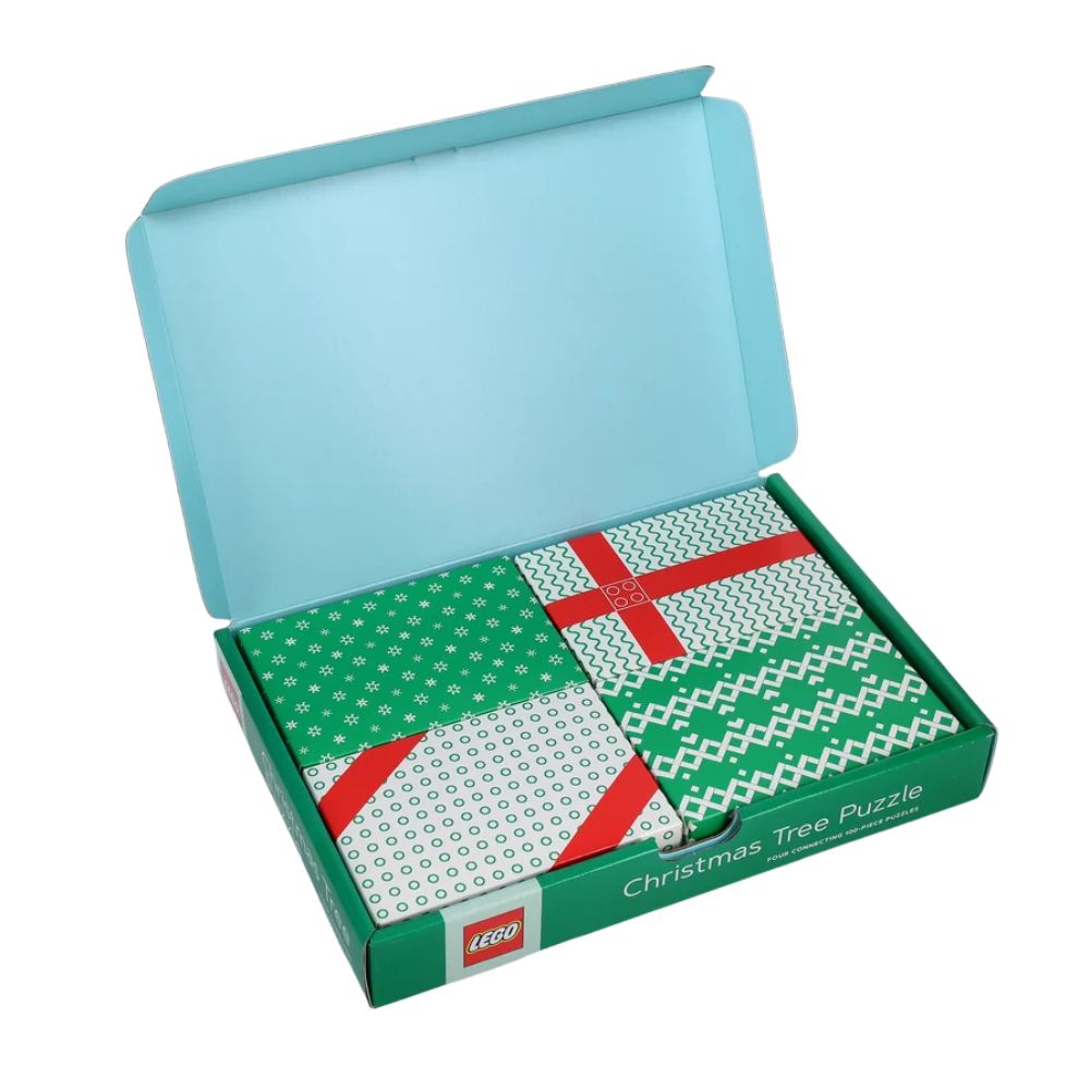 LEGO Christmas Tree Puzzle - Four Connecting 100 Piece Puzzles