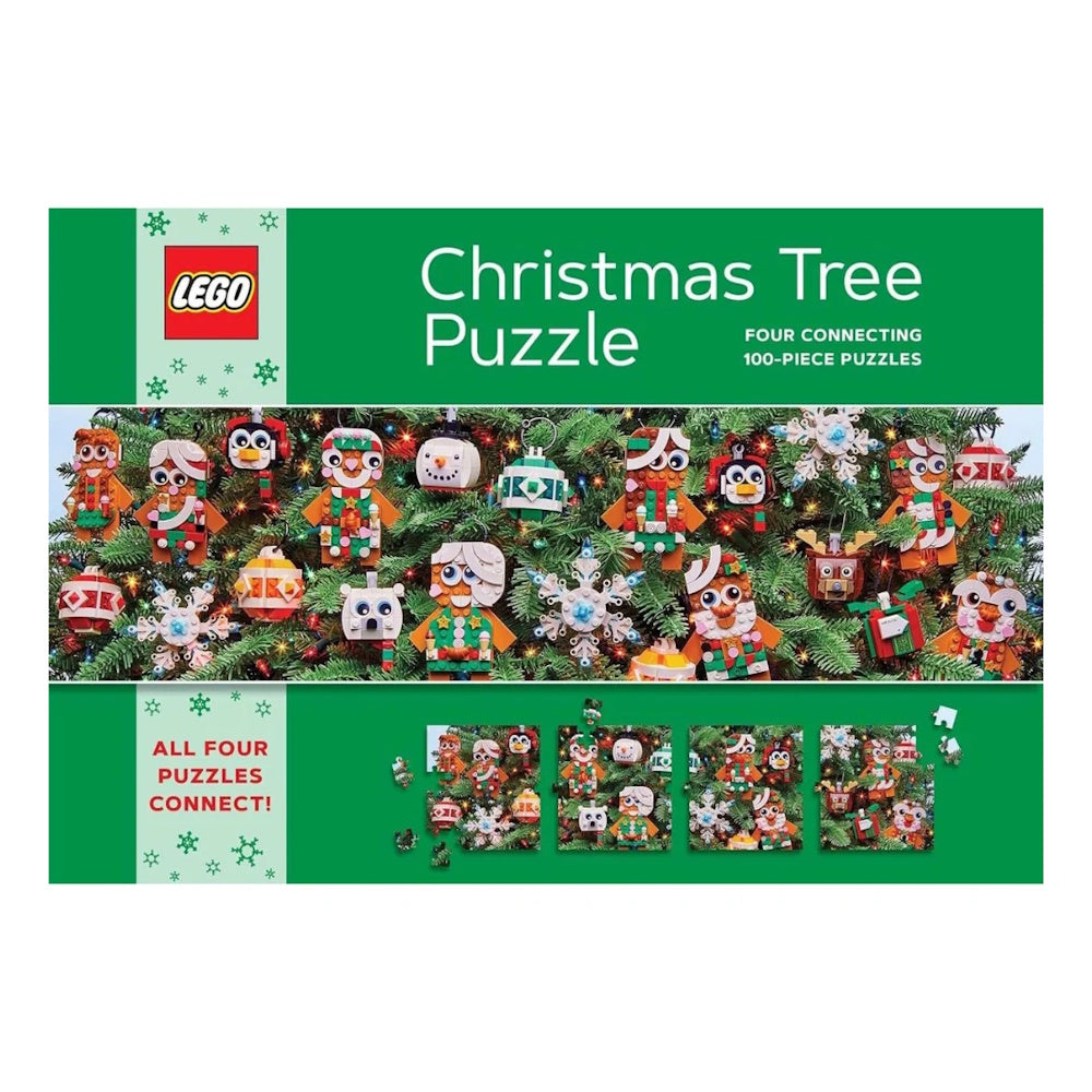 LEGO Christmas Tree Puzzle - Four Connecting 100 Piece Puzzles