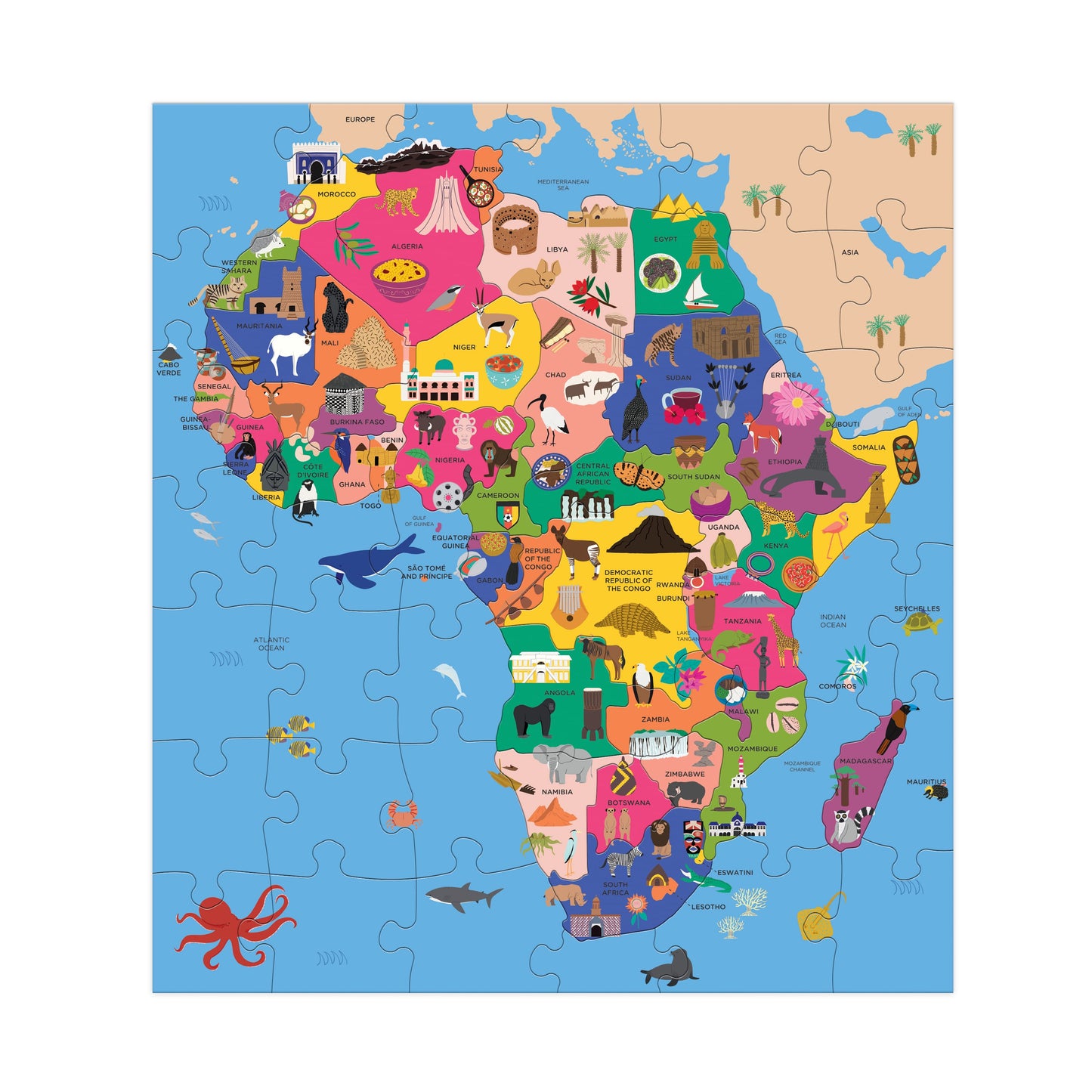 Map of Africa 70 Piece Geography Puzzle